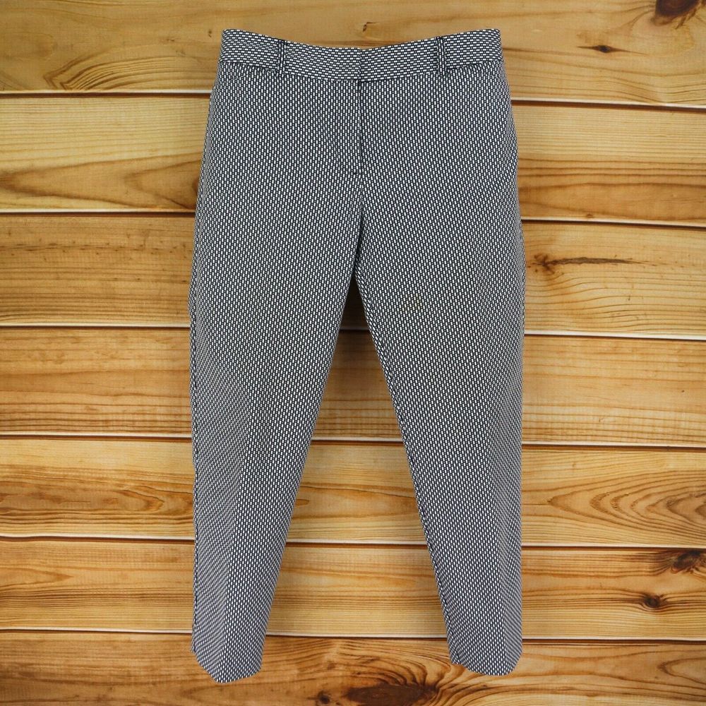 Liz Claiborne Career Ankle Pant Emma Classic Fit Womens 6 Black White Geometric